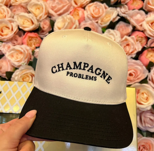 Champagne Problems Black Vintage Hat