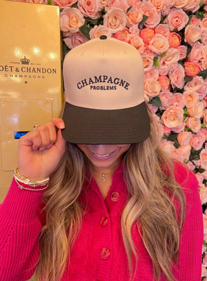 Champagne Problems Black Vintage Hat