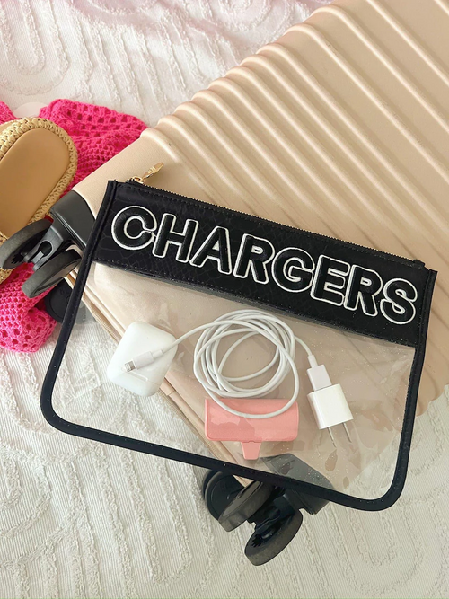 Chargers Clear Pouch Black