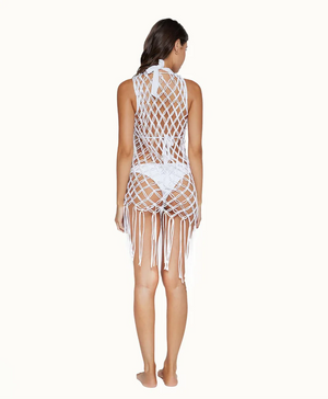 White Sand Beaded Brynn Cover Up by PQ Swim