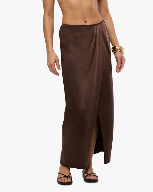 Draped Front Midi Skirt by We Wore What