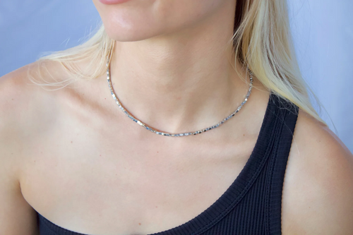 Pebbles Necklace Silver~ Salty Babes by Salty Cali