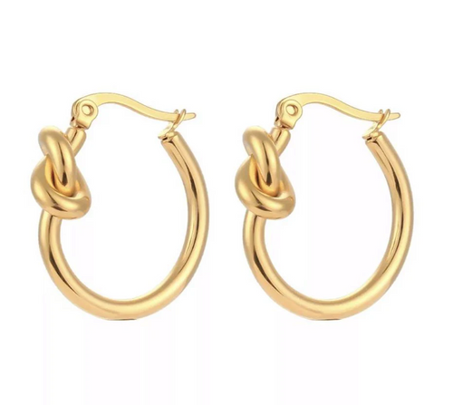 Knot Gold Hoops Earrings ~ by Salty Cali