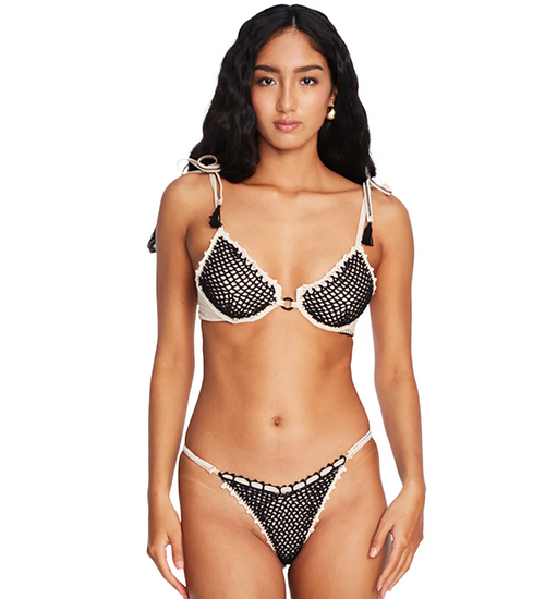 Stephanie Black Crochet Bikini Top & Bottom by Capittana