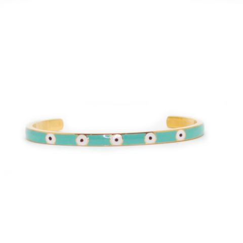 Evil Eye Bangle in White ~ Salty Babes by Salty Cali