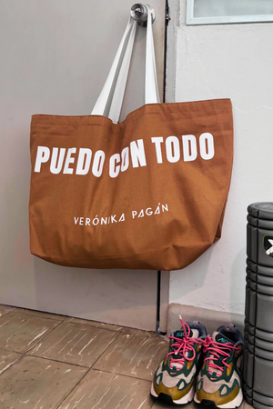 Puedo Con Todo XL Weekender Tote - Tan/White by VP