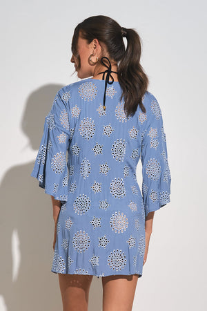 Cabo Tie Front Kimono - Blue