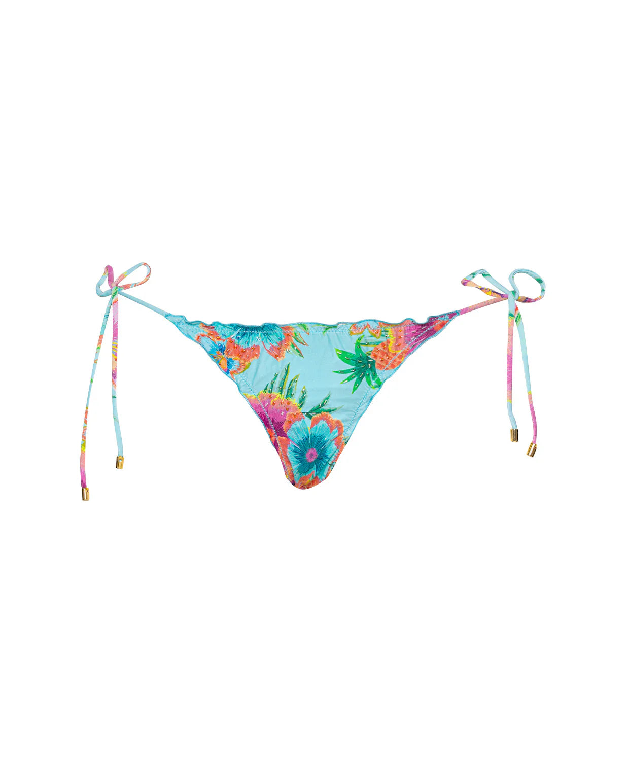 Embroidered Lettuce Edge Triangle Top & Lettuce Edge Tie Teeny Side Bottom - Solana by PQ Swim