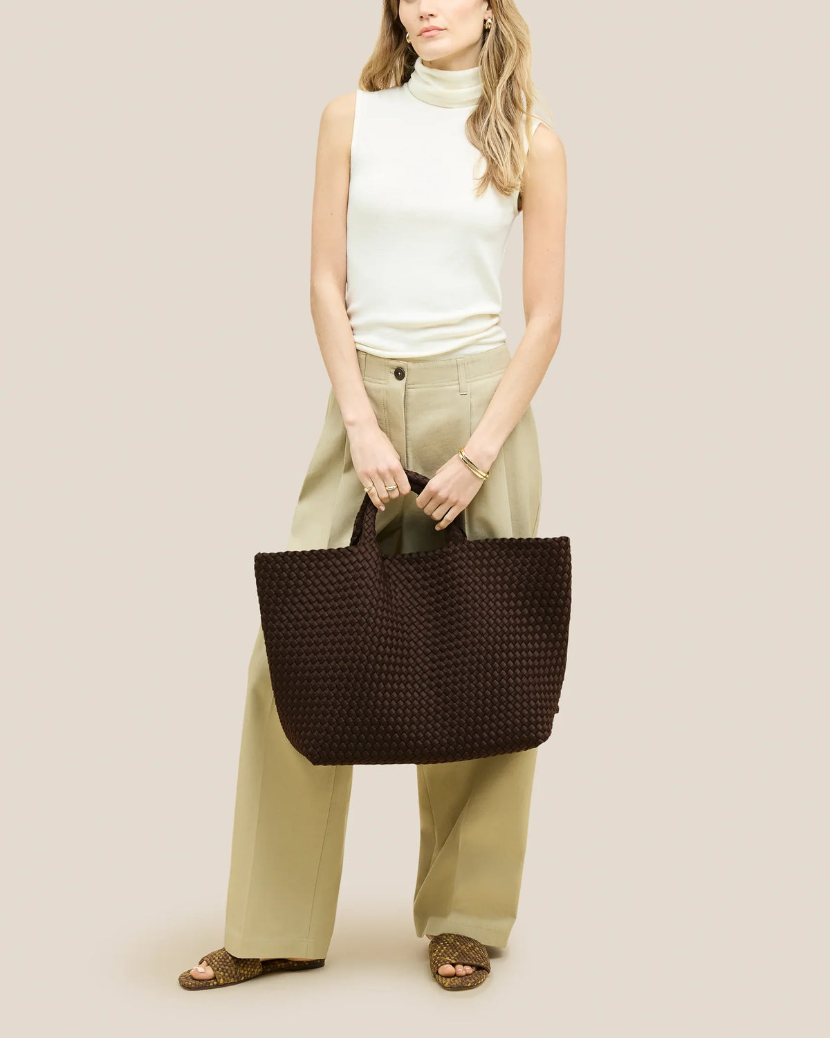 St. Barths Large Tote - Chocolate By Naghedi