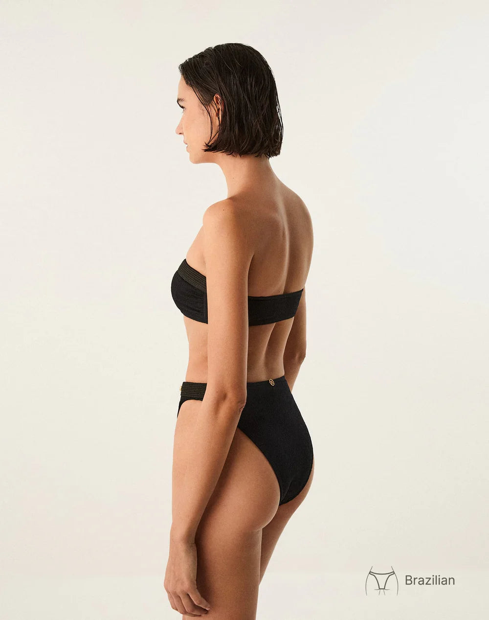 Firenze Lian Bandeau Top & Firenze Lian Hot Pant Bottom - Black By Vix Paula Hermanny