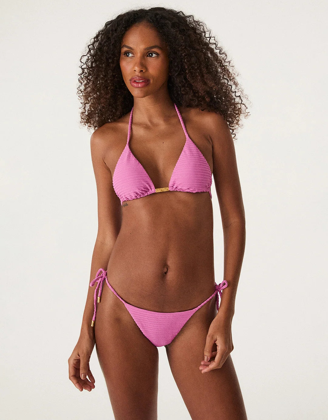 The Dune Floraline Tri Top & The Dune Floraline Tie Side Bottom Brazilian - Pink By Vix Paula Hermanny