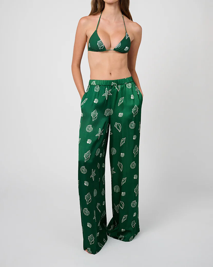 Beach Pants - Sea Green/Off White by We Wore What