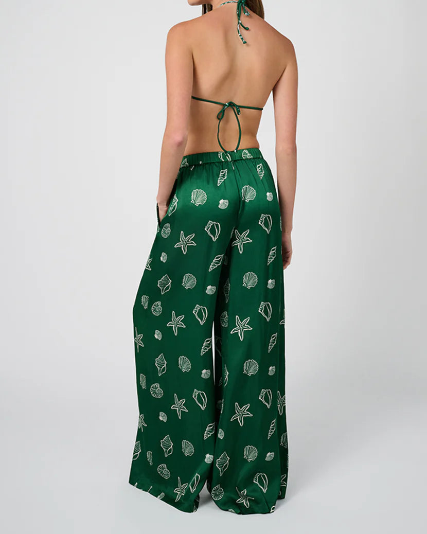 Beach Pants - Sea Green/Off White by We Wore What