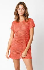 Mazzy Crochet Coverup | Coral