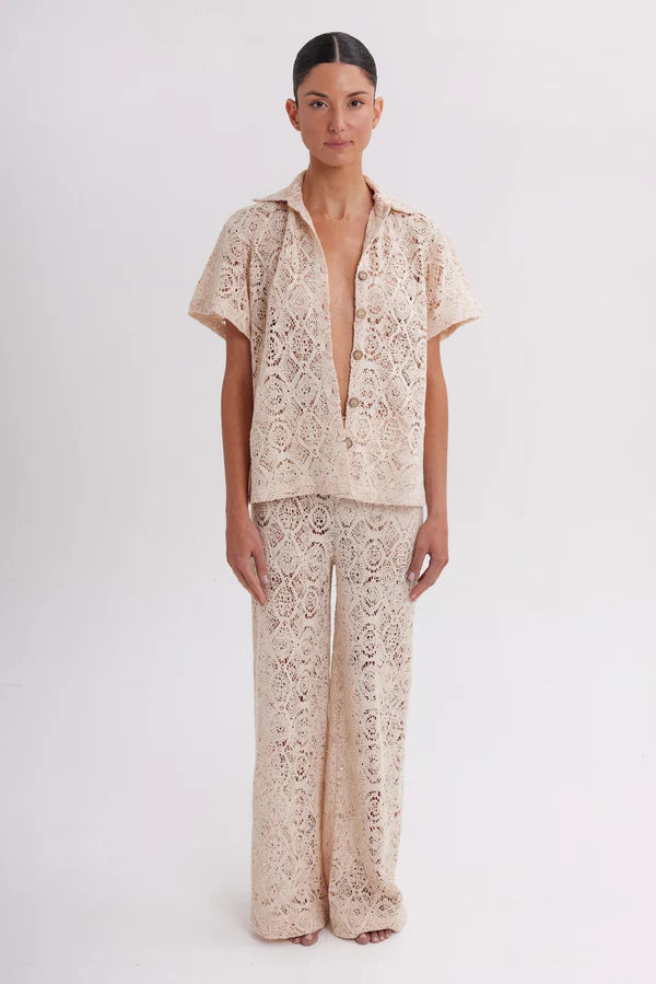 Shirt Simone & Pants Joelle Beige Set by Mar de Lua