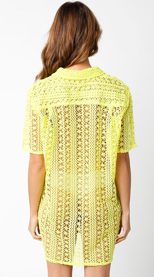 Zoe Crochet Coverup | Yellow