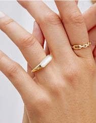 White Mother of Pearl Adler Bar Ring by Gorjana