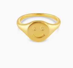 Smiley Ring Gold by Gorjana