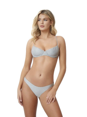 Silver Jasmine Underwire Top & Basic Ruched Full Bottom by Pilyq