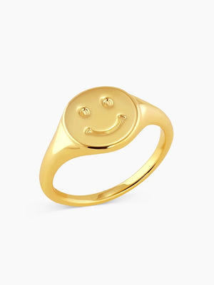 Smiley Ring Gold by Gorjana