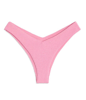 Bubblegum Pink Spongie Seersucker O Ring Bandeau & Delilah Bottom by WeWoreWhat