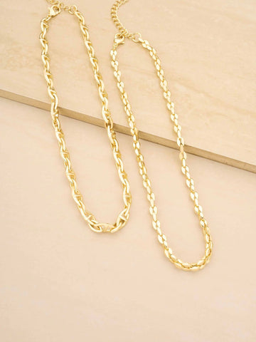 Might & Chain 18k Gold Plated Bracelet Set by Ettika