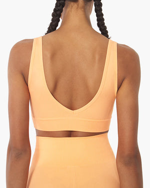 Peach V-Neck Top & Seamless Biker Short by We Wore What